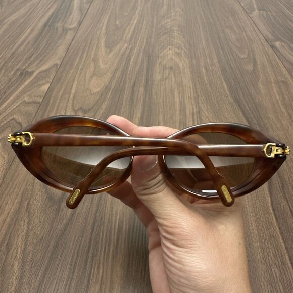 Vintage 1991 Cartier Frission Oval Tortoise/Gold 130 Women’s Sunglasses Rare main image 2
